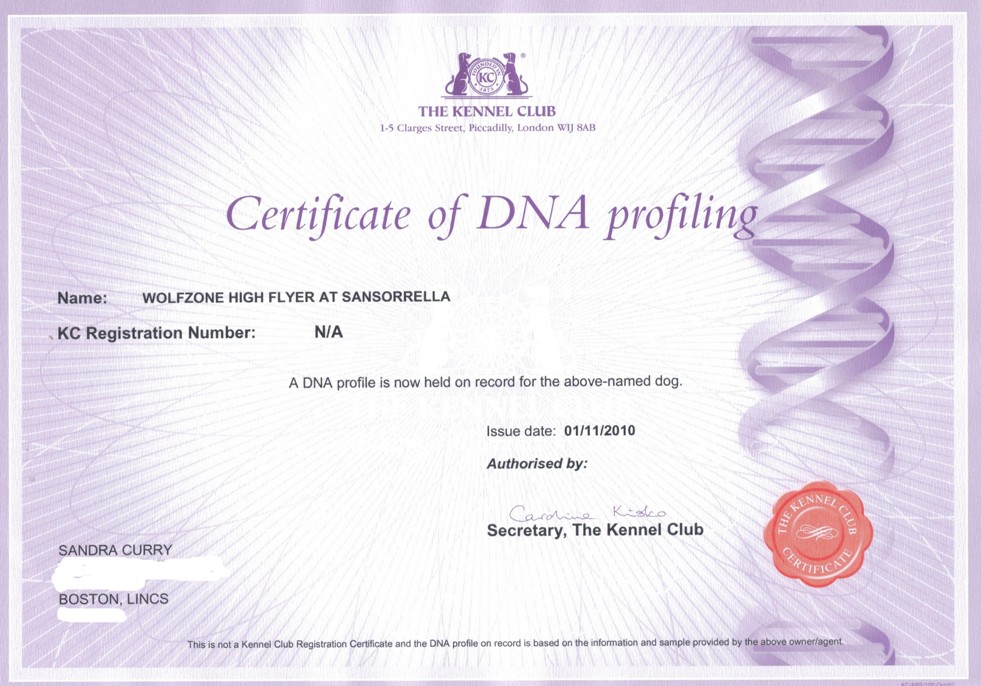 quests dna certificate